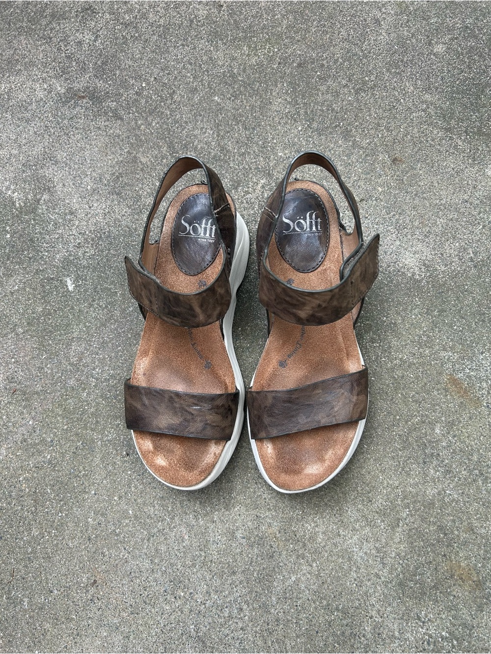 Sofft Brown Suede Slingback Sandals